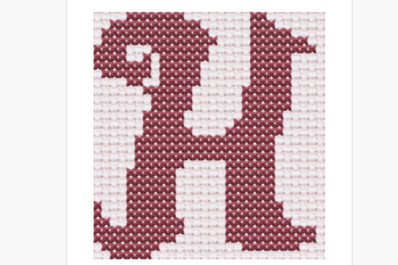 A Designer's Look at the Handwritten Letter H Cross Stitch