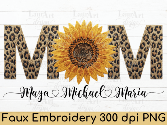 A Designer's Take on the Mom Leopard Sunflower Faux Embroidery