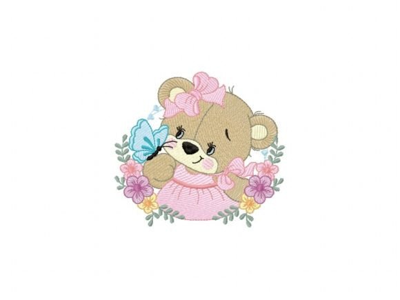 Bear with Butterfly Embroidery Design Review