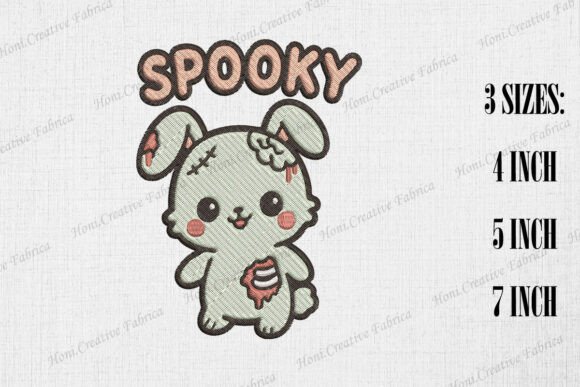 Cute Zombie Rabbit: A Spooky Sweet Embroidery Gift