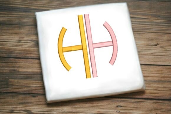 Embroidery Designer's Review: Geometric Split Letter Monogram H