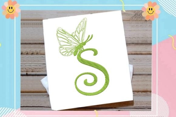 Embroidery Magic: The Beautiful Butterfly Letter S