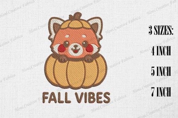 Evaluating the Fall Vibes Cute Red Panda Embroidery Design
