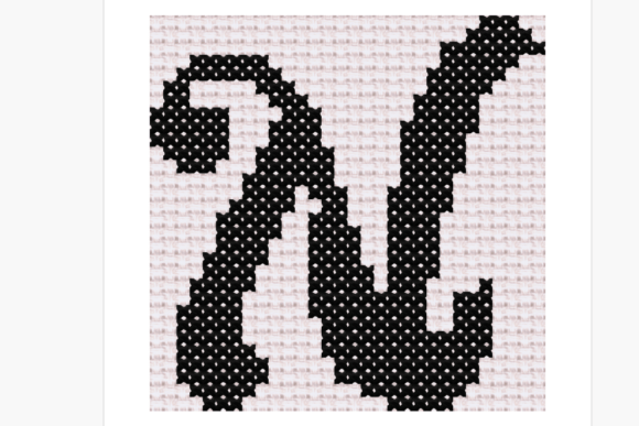 Handwritten Letter N Cross Stitch Pattern Review
