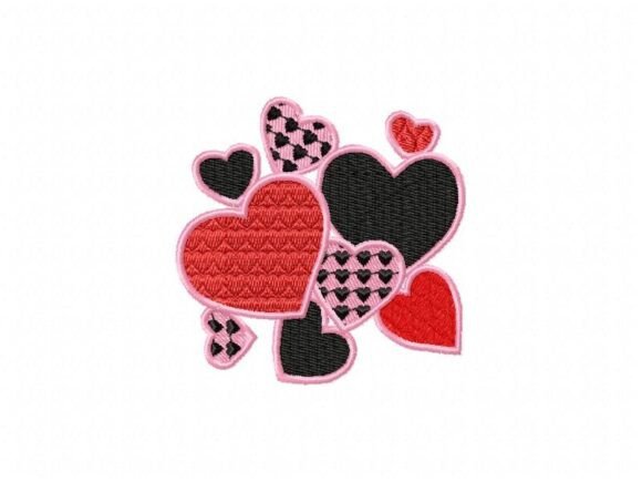 The Colorful Hearts Embroidery Design for Personalized Gifts
